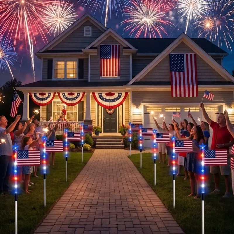 š„Last Day 50% OFF š„MADE IN USA-8-Piece Flag Light Setš„ ā 4th of July DecorationsāØ