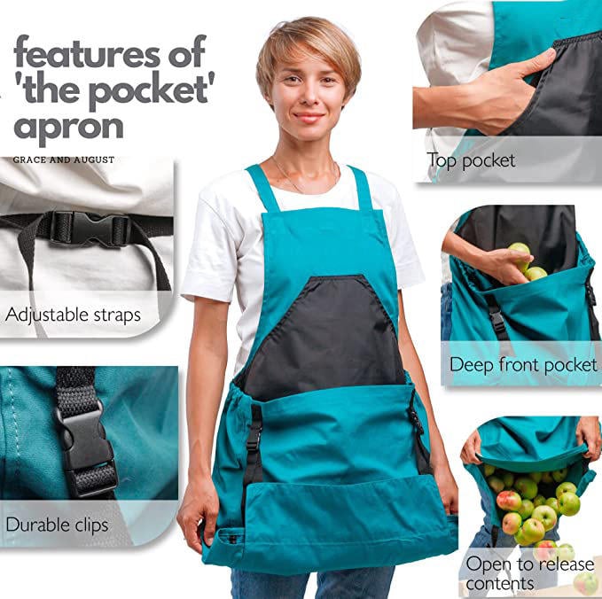 💖Mother's Day Hot Sale 50% OFF 🌱Cross Back Gardening Apron With Deep Kangaroo Release Pockets