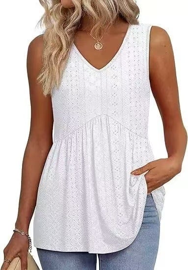 🔥🔥Last Day 50% OFF🔥2026 Women's Flowy Peplum Tank Top – V Neck Sleeveless Stretchy Summer Top