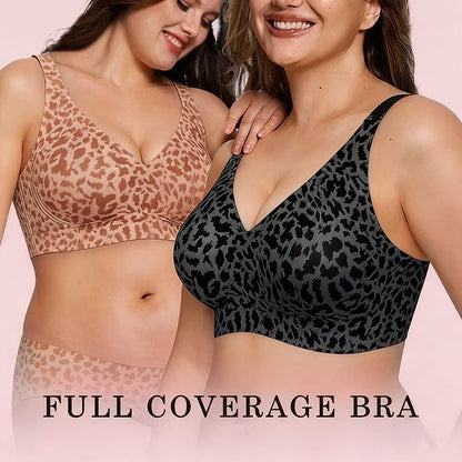 🏆Mother's Day SALE 49% OFF 🔥Super Firming Leopard Print Jelly  Bra | Women Wirefree Bras 👍No More Sagging Breasts