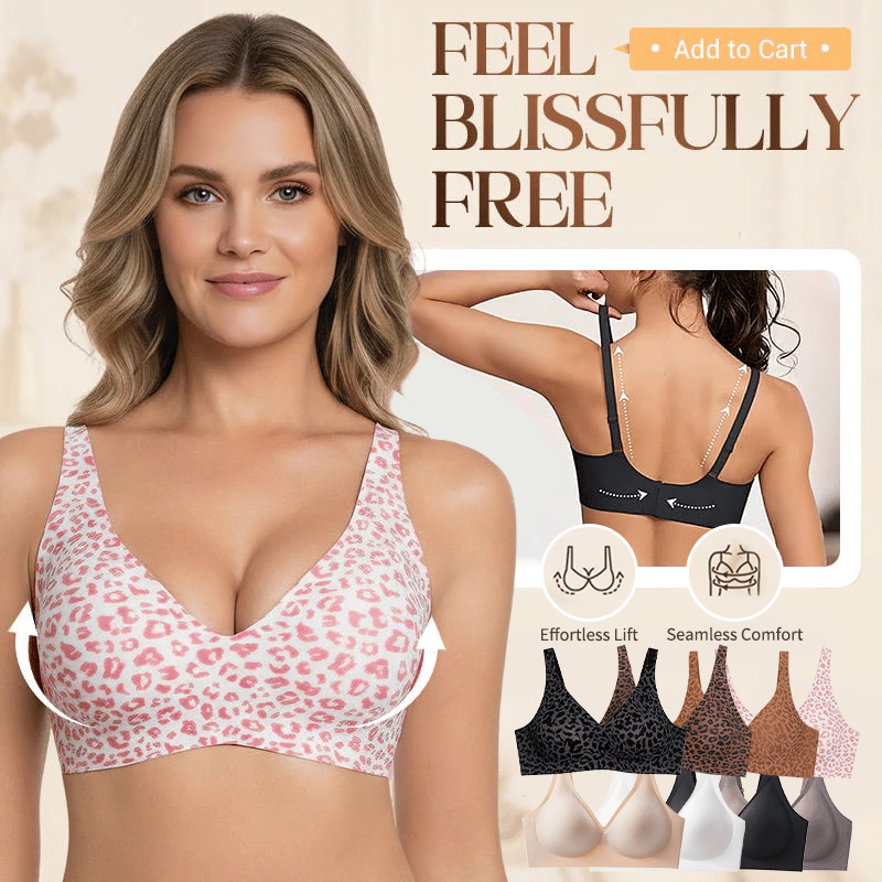 🏆Mother's Day SALE 49% OFF 🔥Super Firming Leopard Print Jelly  Bra | Women Wirefree Bras 👍No More Sagging Breasts