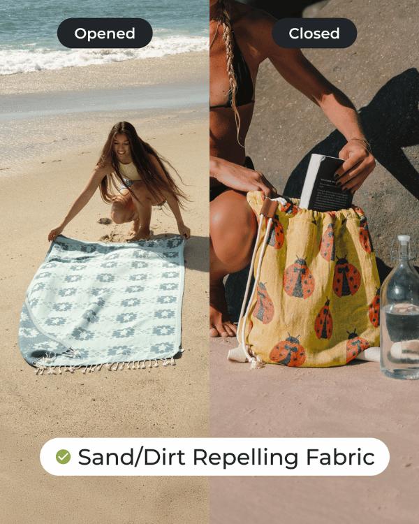 ⏰LAST DAY $20 OFF - 🏖️ 2-in-1 Turkish Cotton Towel Bag with Inner Zip Pocket & Sand-Repelling Fabric