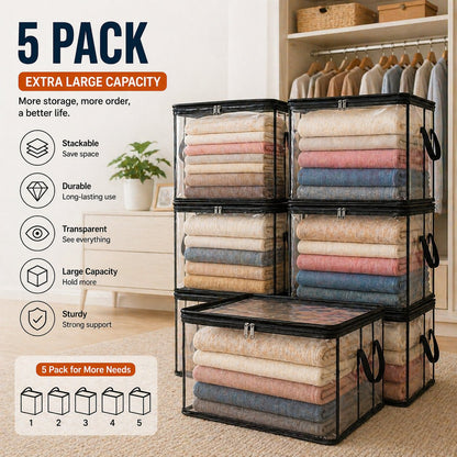 🔥LAST DAY 50% OFF - 📦Large Heavy-Duty Thick Plastic Clear Storage Bag for Clothes, Moving & Storage