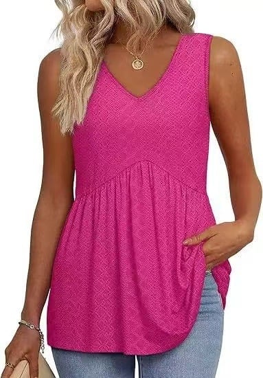 🔥🔥Last Day 50% OFF🔥2026 Women's Flowy Peplum Tank Top – V Neck Sleeveless Stretchy Summer Top