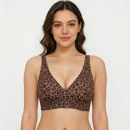 🏆Mother's Day SALE 49% OFF 🔥Super Firming Leopard Print Jelly  Bra | Women Wirefree Bras 👍No More Sagging Breasts