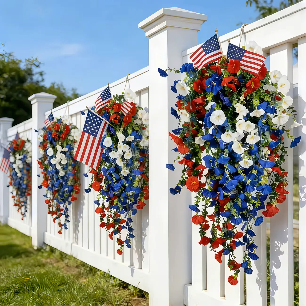 ✨ Celebrate America's 250th Anniversary with Patriotic Hanging Flower Baskets