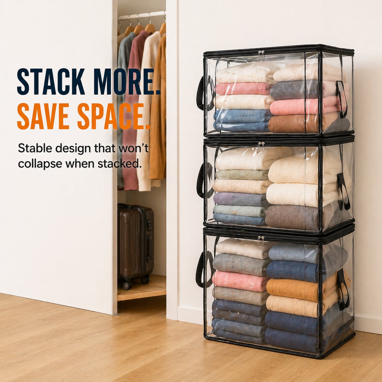 🔥LAST DAY 50% OFF - 📦Large Heavy-Duty Thick Plastic Clear Storage Bag for Clothes, Moving & Storage
