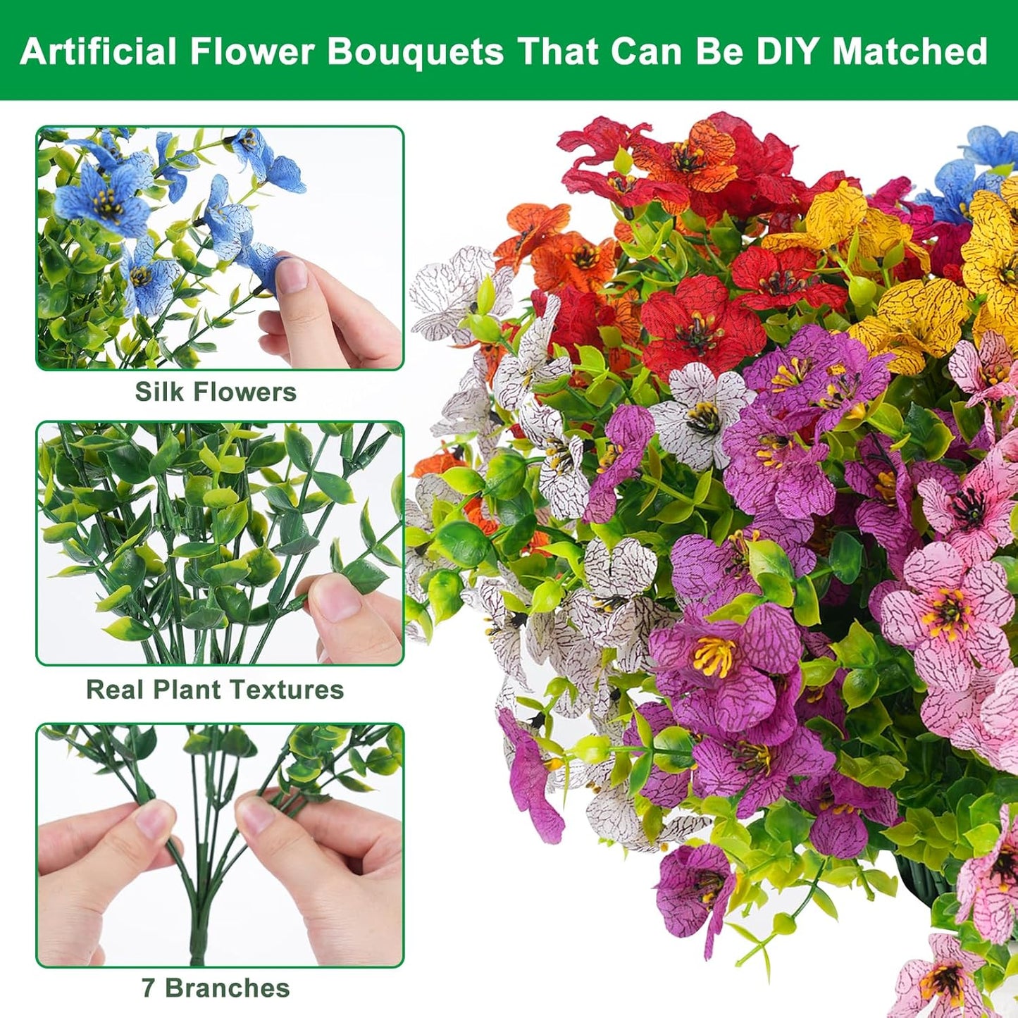 💖Last Day Deal !! 50%OFF🌺UV Resistant Colorful Artificial Flower