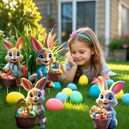 🐰 6PCS Easter Bunny Yard Sign Set