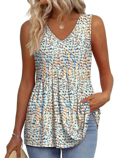 🔥🔥Last Day 50% OFF🔥2026 Women's Flowy Peplum Tank Top – V Neck Sleeveless Stretchy Summer Top