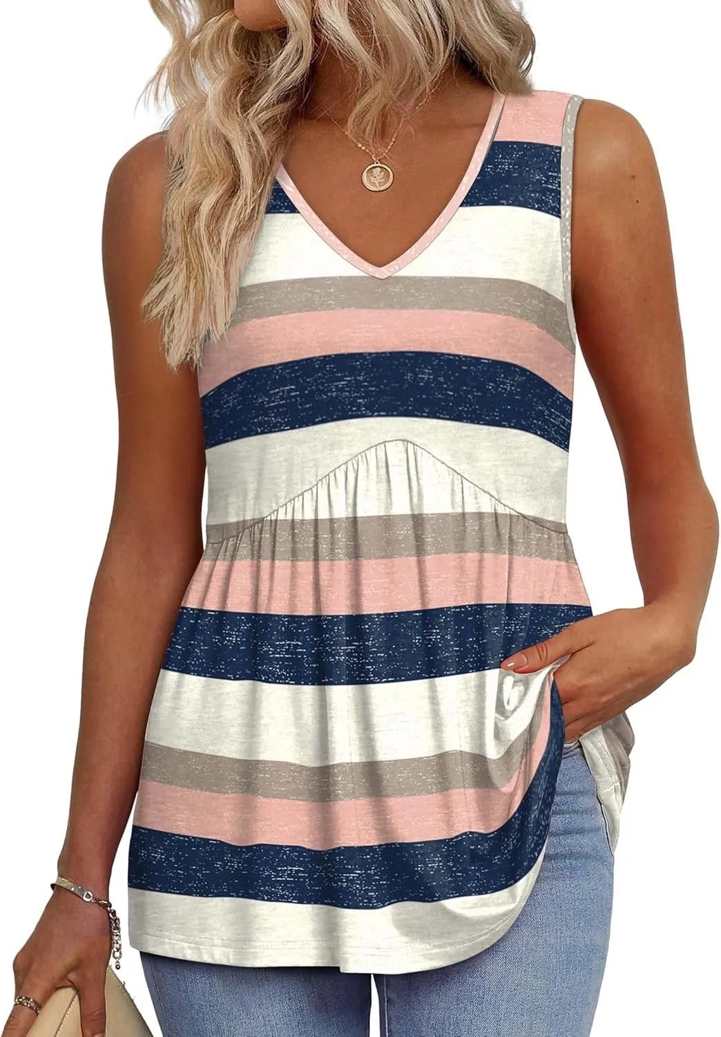 🔥🔥Last Day 50% OFF🔥2026 Women's Flowy Peplum Tank Top – V Neck Sleeveless Stretchy Summer Top