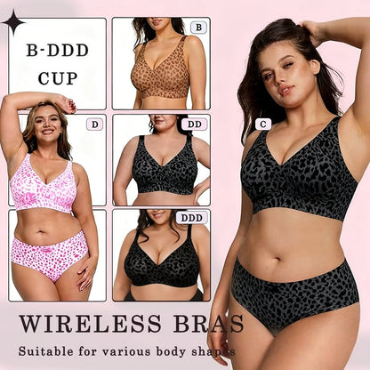 🏆Mother's Day SALE 49% OFF 🔥Super Firming Leopard Print Jelly  Bra | Women Wirefree Bras 👍No More Sagging Breasts