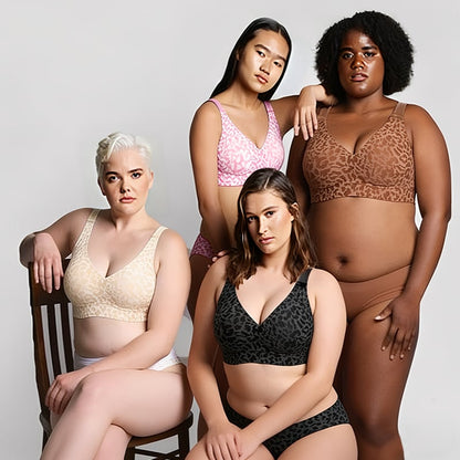 🏆Mother's Day SALE 49% OFF 🔥Super Firming Leopard Print Jelly  Bra | Women Wirefree Bras 👍No More Sagging Breasts