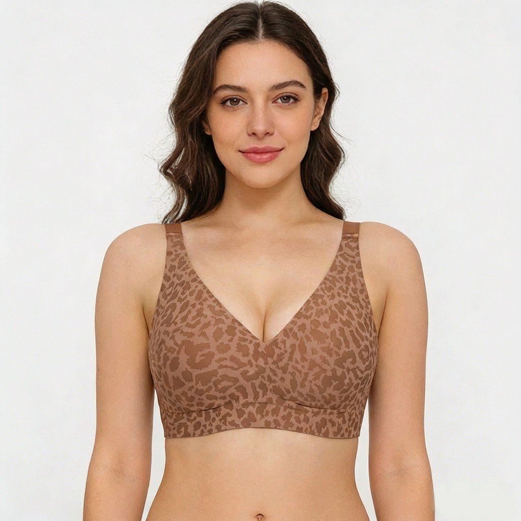🏆Mother's Day SALE 49% OFF 🔥Super Firming Leopard Print Jelly  Bra | Women Wirefree Bras 👍No More Sagging Breasts