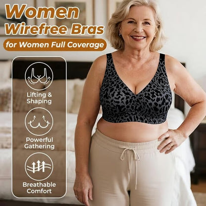 🏆Mother's Day SALE 49% OFF 🔥Super Firming Leopard Print Jelly  Bra | Women Wirefree Bras 👍No More Sagging Breasts