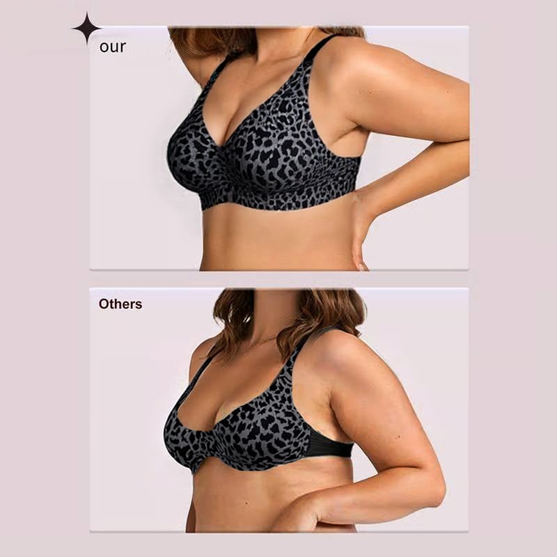 🏆Mother's Day SALE 49% OFF 🔥Super Firming Leopard Print Jelly  Bra | Women Wirefree Bras 👍No More Sagging Breasts