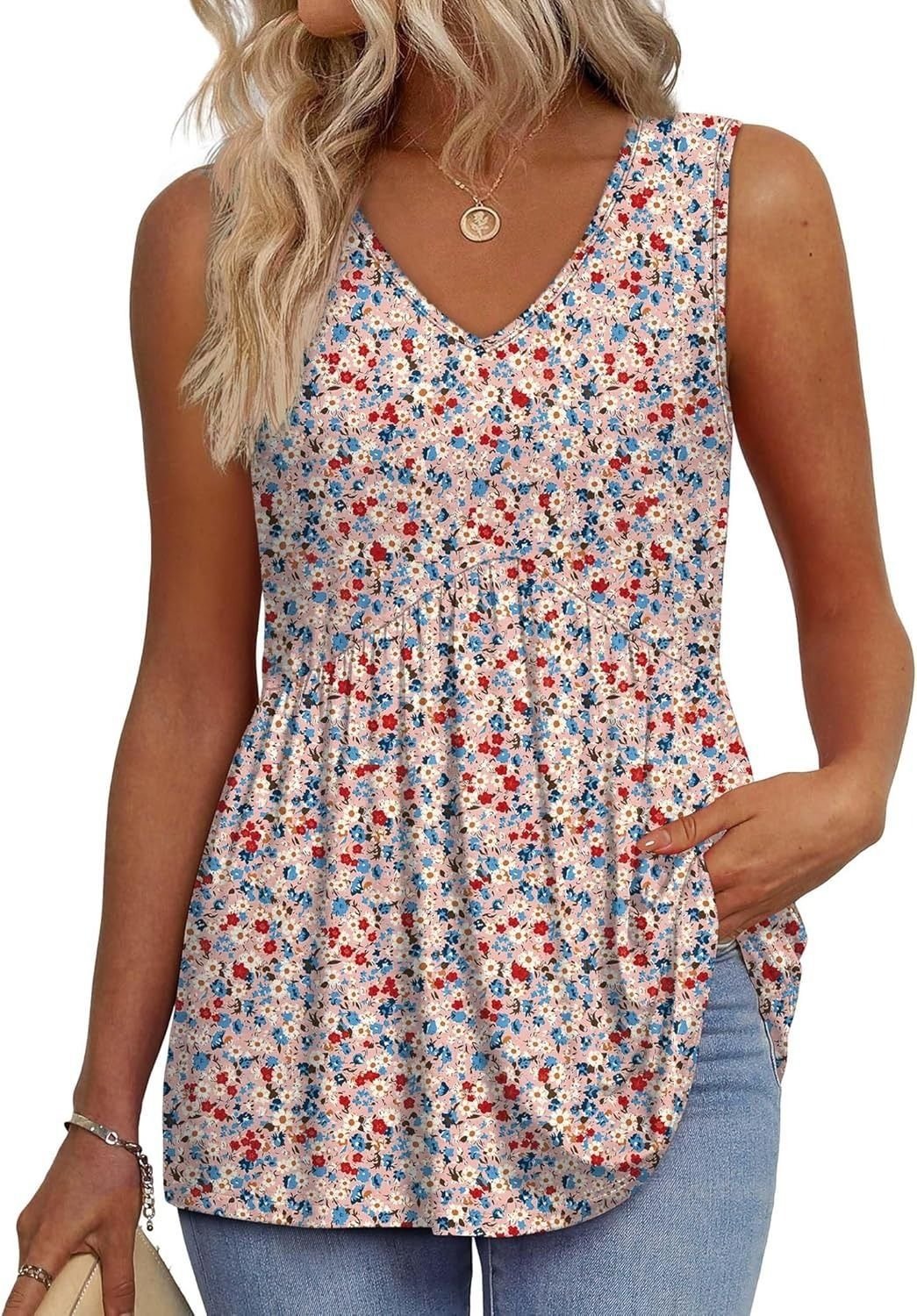 🔥🔥Last Day 50% OFF🔥2026 Women's Flowy Peplum Tank Top – V Neck Sleeveless Stretchy Summer Top