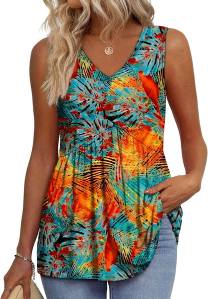 🔥🔥Last Day 50% OFF🔥2026 Women's Flowy Peplum Tank Top – V Neck Sleeveless Stretchy Summer Top