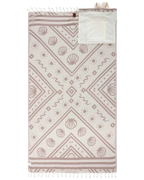 ⏰LAST DAY $20 OFF - 🏖️ 2-in-1 Turkish Cotton Towel Bag with Inner Zip Pocket & Sand-Repelling Fabric