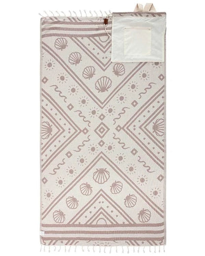 ⏰LAST DAY $20 OFF - 🏖️ 2-in-1 Turkish Cotton Towel Bag with Inner Zip Pocket & Sand-Repelling Fabric