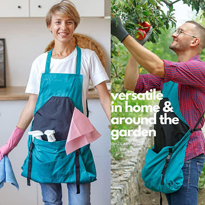 💖Mother's Day Hot Sale 50% OFF 🌱Cross Back Gardening Apron With Deep Kangaroo Release Pockets